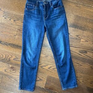 Levi's 724 Cropped Jeans Women's High Rise Straight Fit Dark Blue Size 26